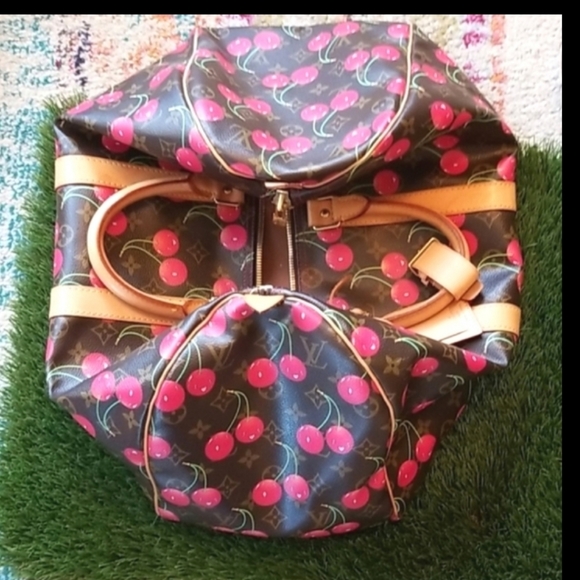 Auth LOUIS VUITTON Speedy 45 Carry On Travel LV Cherries Cerises Duffle Hand Bag - Picture 10 of 16